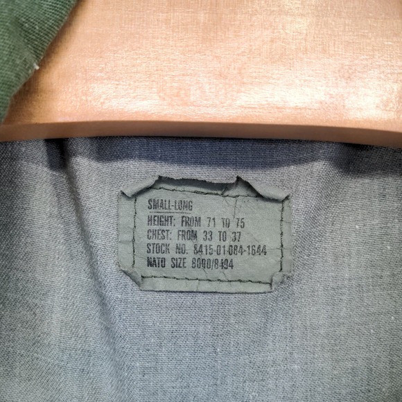 U.S. Army Men's Woodland Camouflage Combat Coat Brown Green Size Small Long - Picture 8 of 12